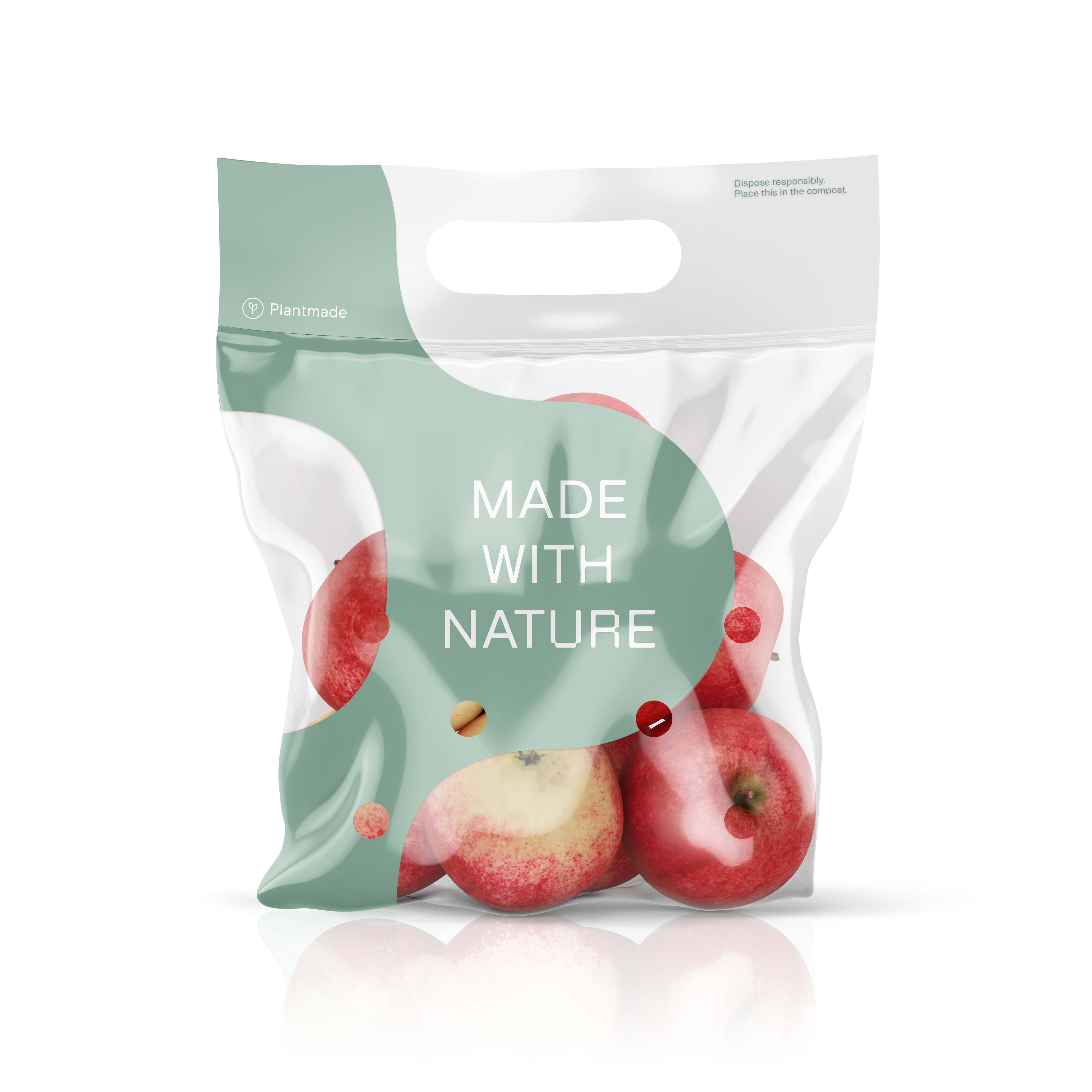 Compostable stand up pouch with handle Grounded Packaging