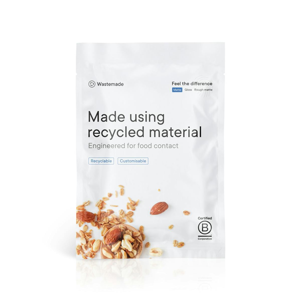 Wastemade™ post-consumer recycled (PCR) flat pouch 1