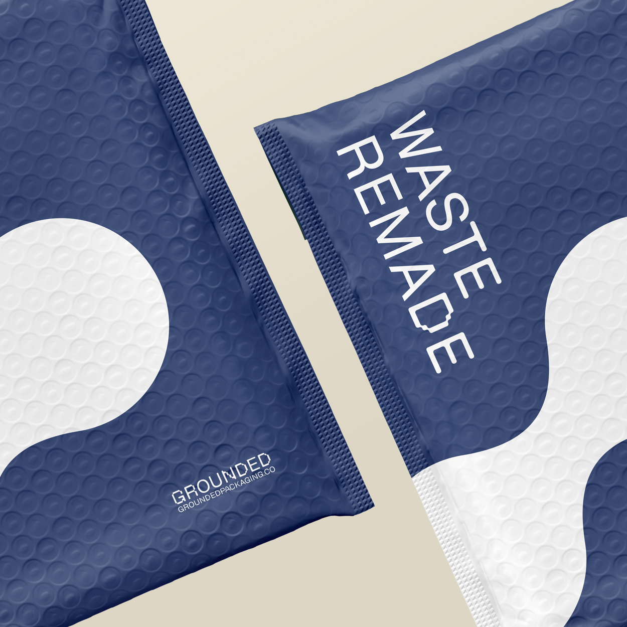 Recycled bubble mailer Grounded Packaging